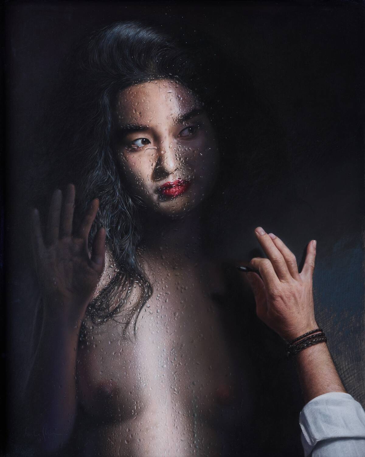 "Pintando tras el cristal". Aurelio Rodr&iacute;guez