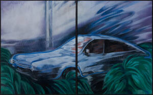 The car at the door (diptych) 2×73×92 cm. 1987